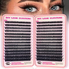 FTBZCF Lash Clusters 532pcs 80D kit shown for versatile DIY extensions across eye shapes.