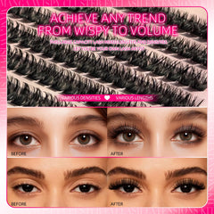 FTBZCF Manga-style wispy lash clusters for a trendy look with minimal effort.
