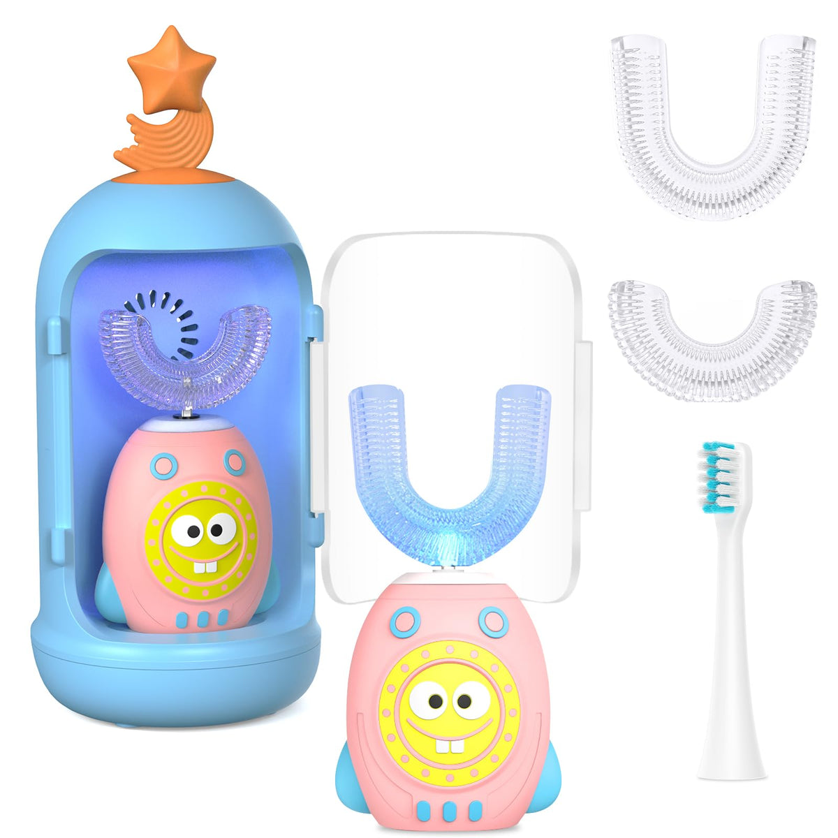FTOYIN Kids U-Shaped electric toothbrush – front view