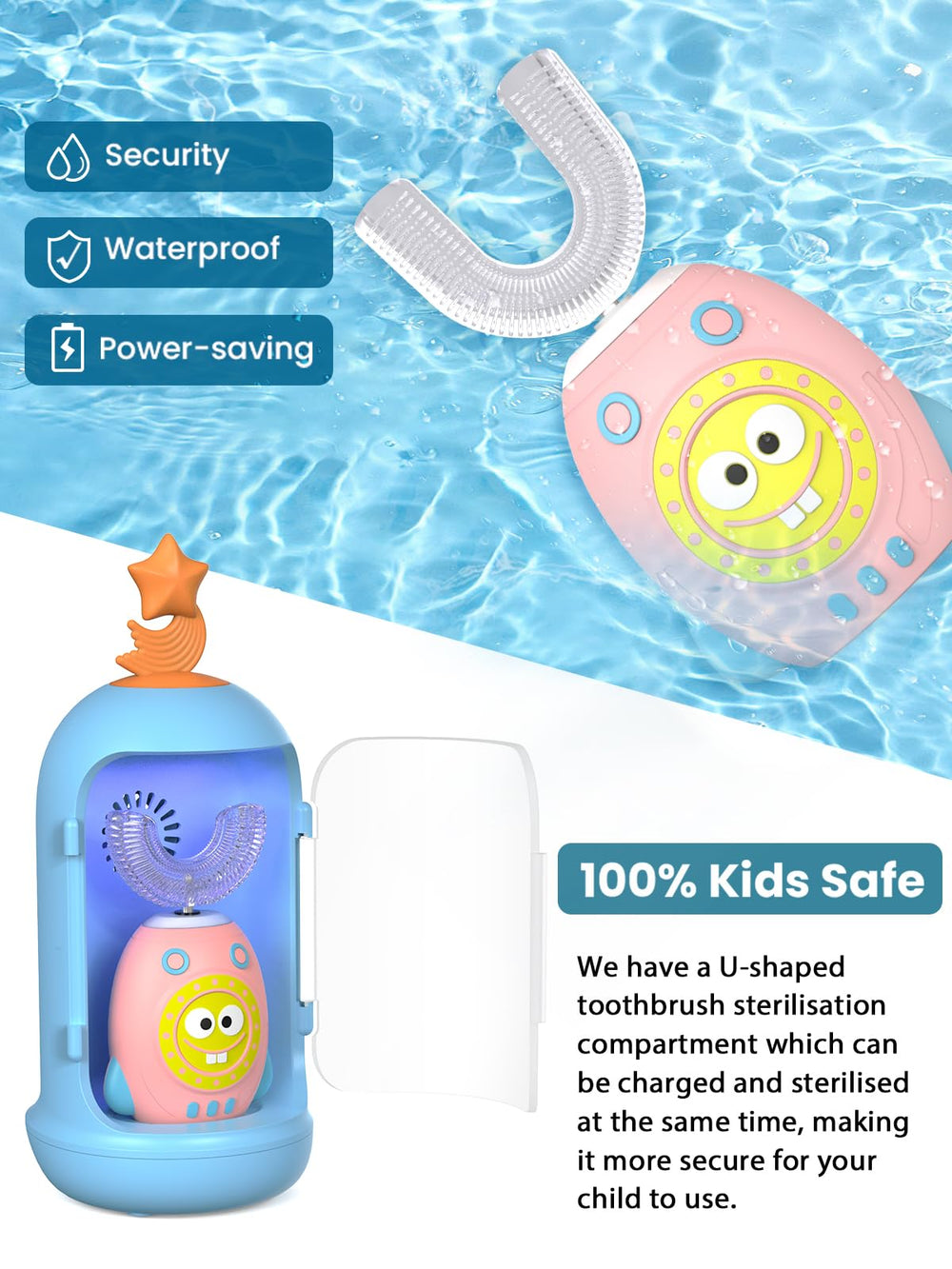 Five cleaning modes interface on FTOYIN toothbrush
