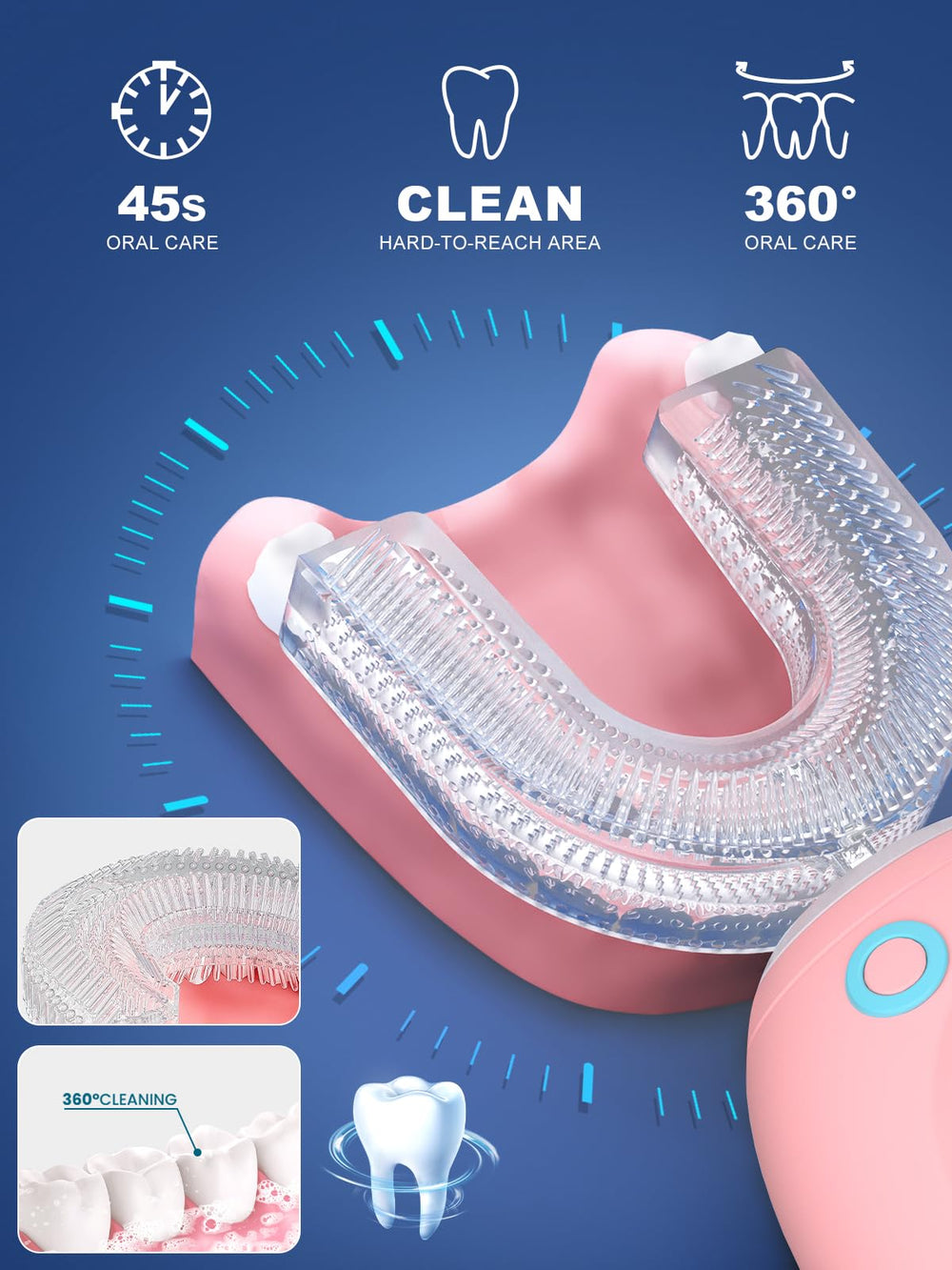 45-second brushing timer feature