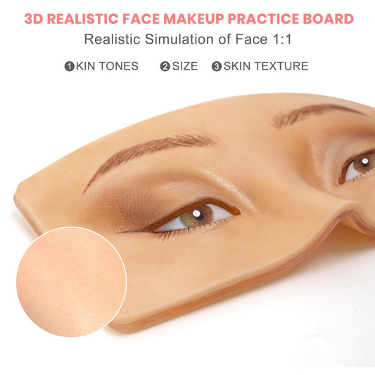 FTOYIN 3D silicone face detail highlights skin-like texture for eye shadow practice
