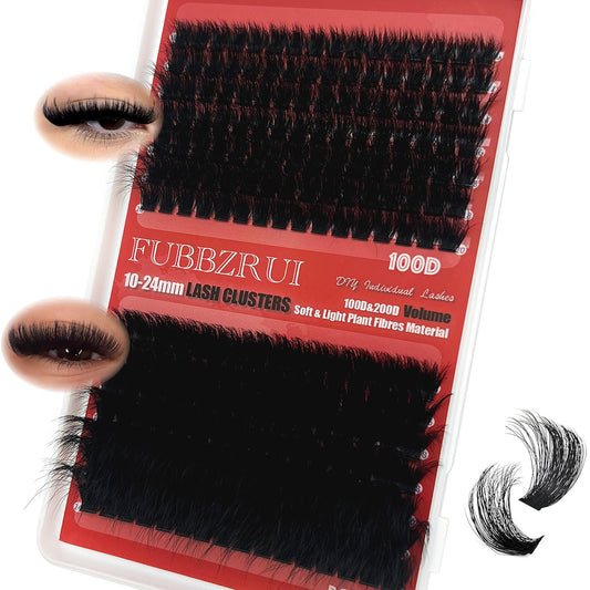 FUBBZRUI mega volume lash clusters deliver dramatic lift for a bold cat-eye look.