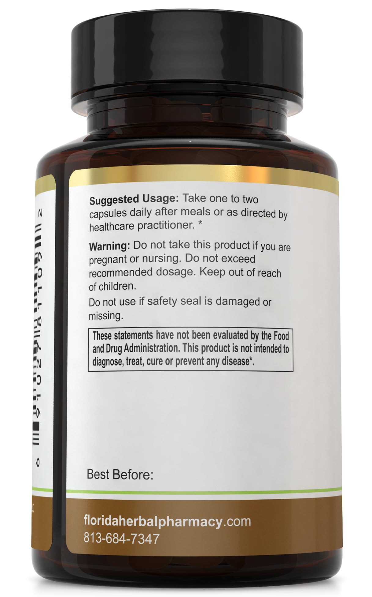 Fucoidan capsules with 50 mg per capsule and 100 mg serving