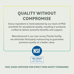 Vegan and non-GMO packaging with third-party testing emblem