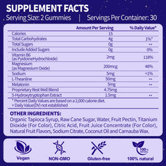 Ingredient panel for FUJI ORCHARD Melatonin Gummies