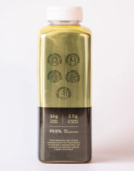 FULL BODY IMPACT pouring apple liquid into glass illustrating simple serving