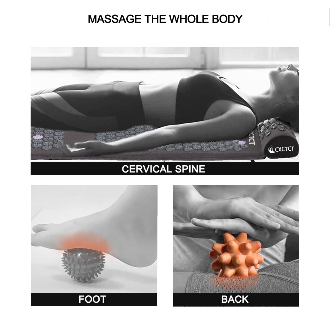 Full-body massage setup with mat