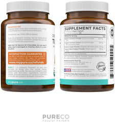 Full bottle of Organic Turmeric Ginger Black Pepper supplement with 2 month supply