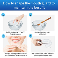 Soft, flexible EVA mouth guard protecting enamel and reducing TMJ discomfort