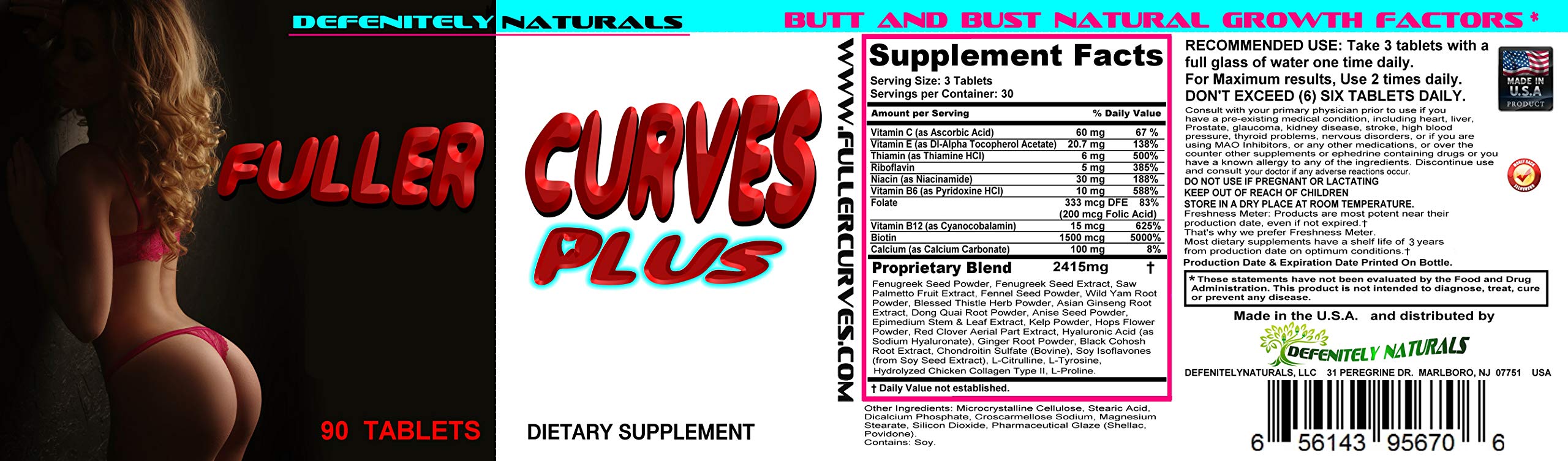 90 tablets of Fuller Curves Plus
