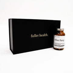DHM capsules inside a glass bottle conveying clean, minimal ingredients