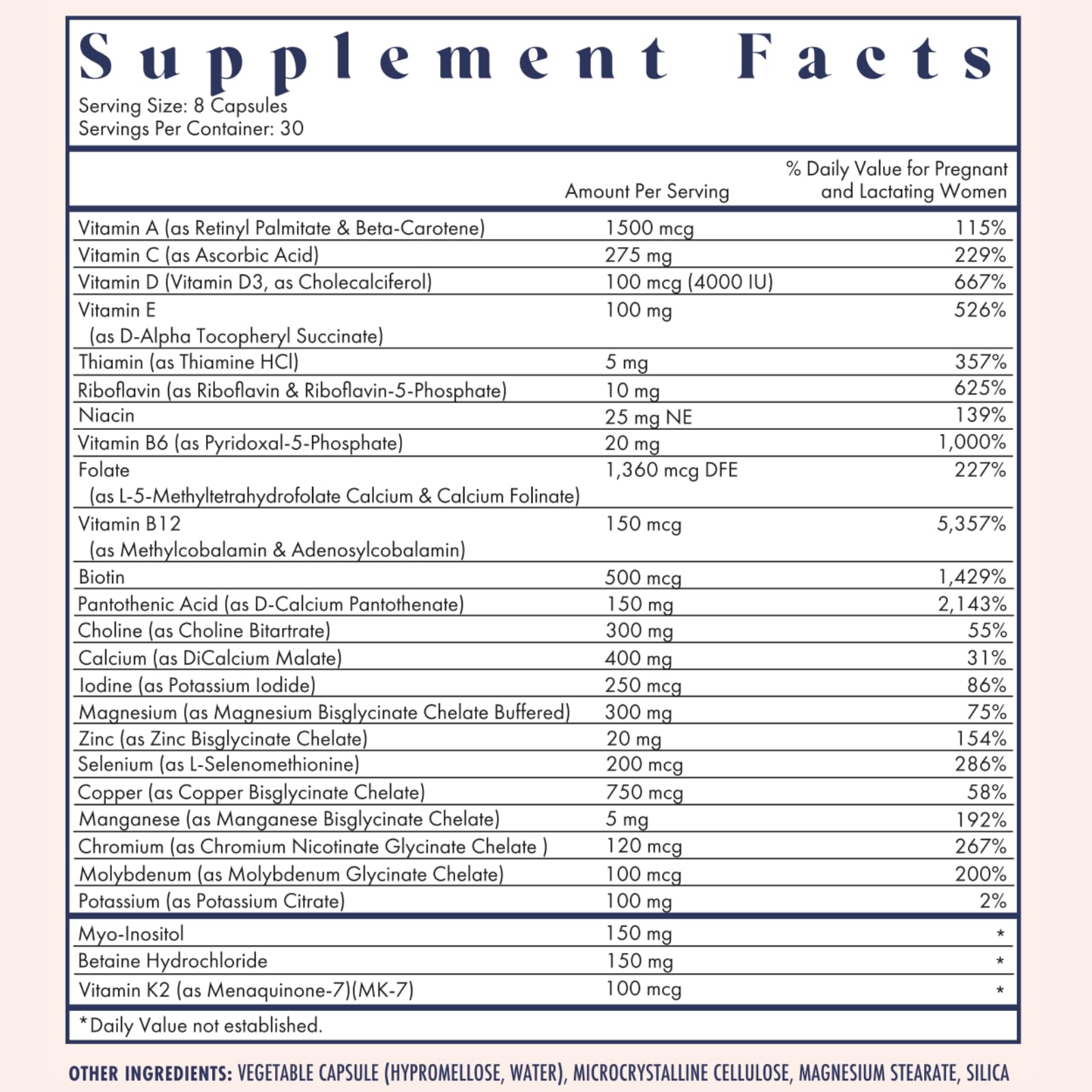 Ingredients highlight: Folate, Choline, Omega-3