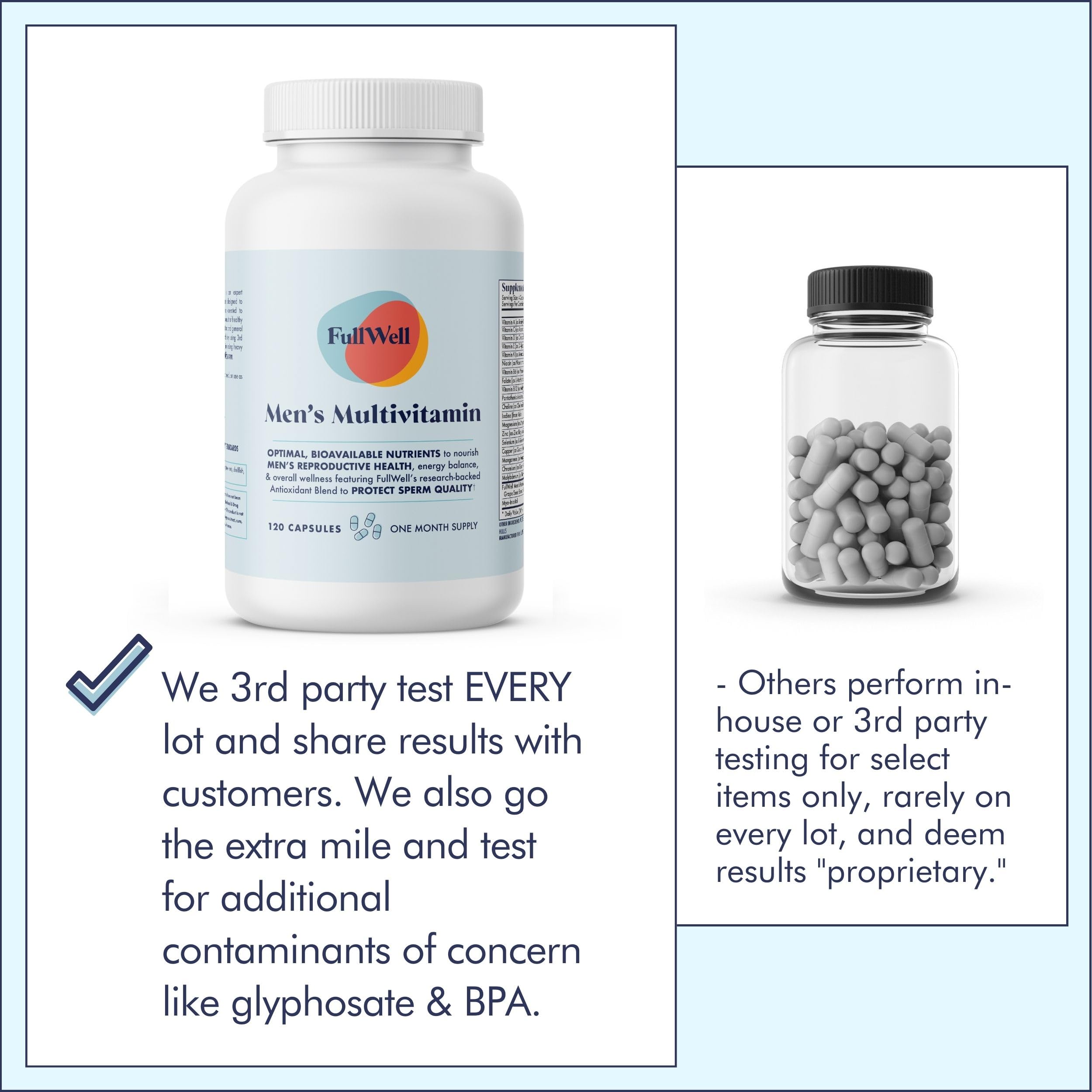 Third-party testing seal on packaging