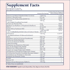 FullWell bottle close-up of ingredients panel highlights folate, choline, and chelated minerals.