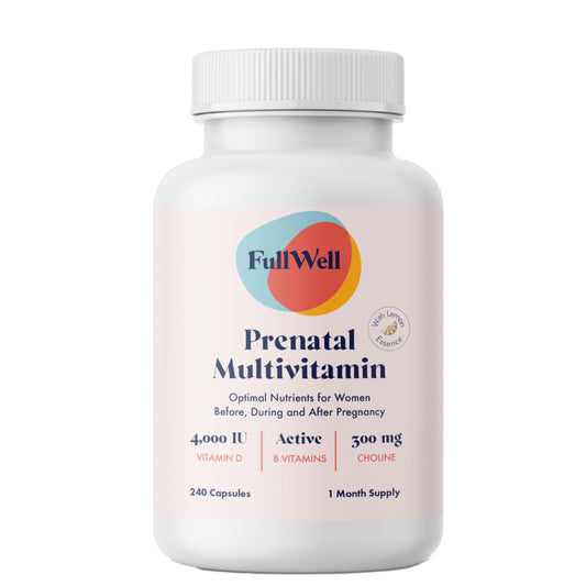 FullWell Prenatal Vitamins Lemon bottle front view