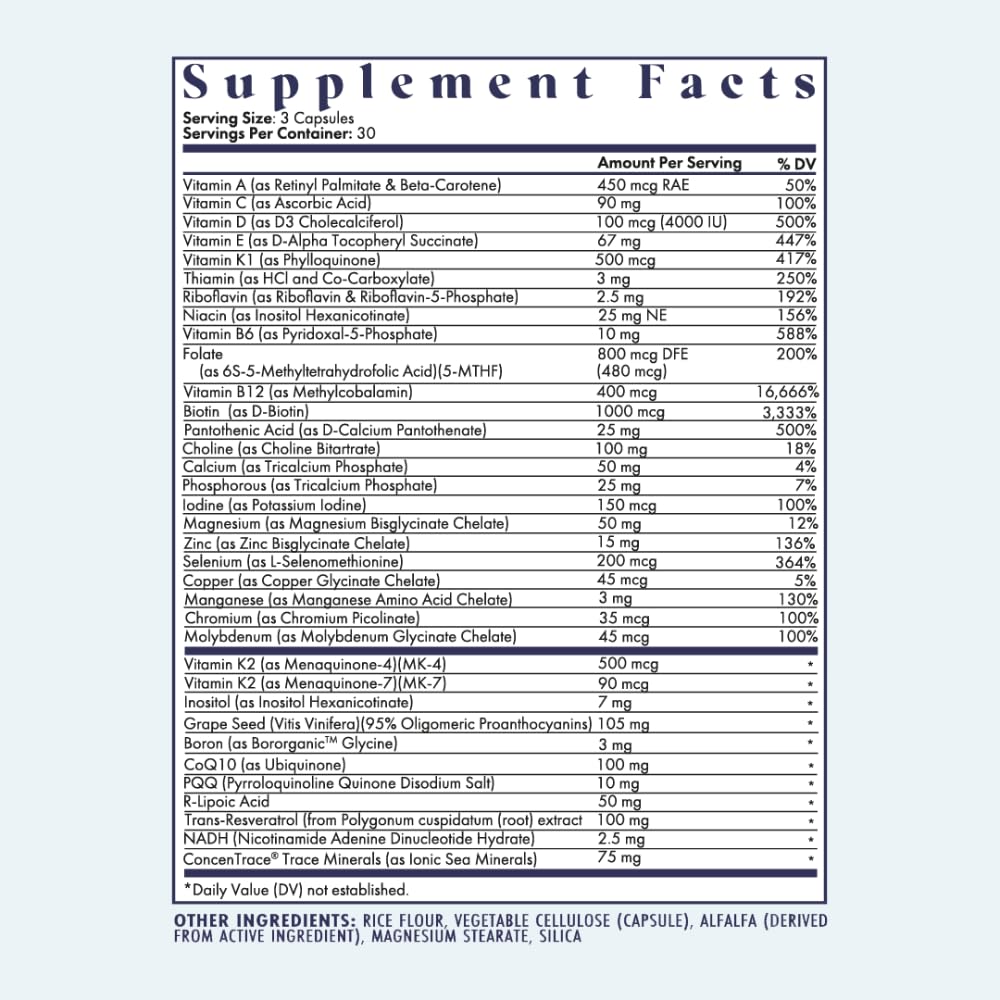 CoQ10 highlighted on FullWell Multivitamin label