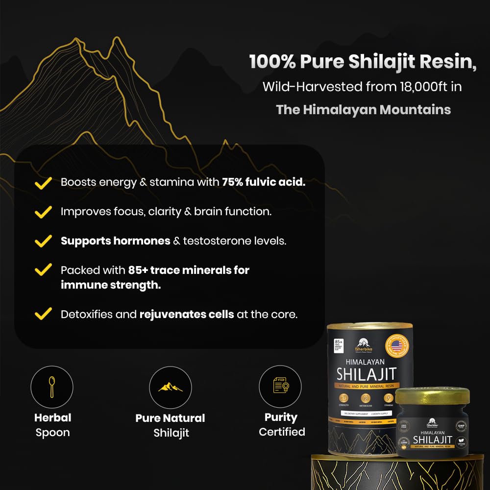 Fulvic acid content 75%+ in Shilajit