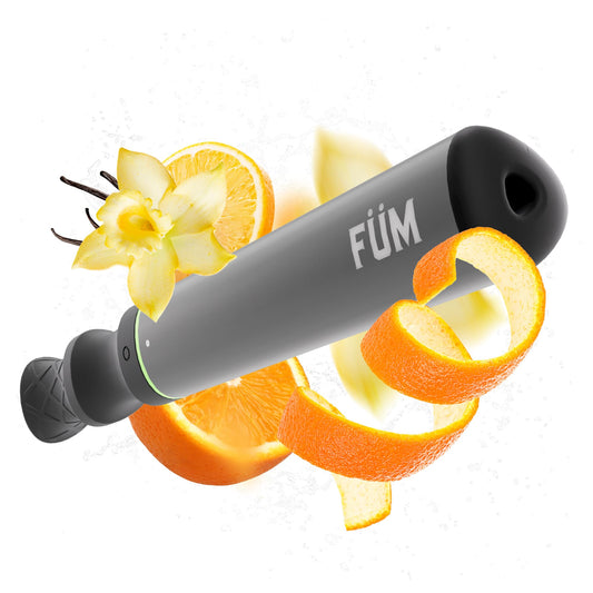 Front view of FÜM Zero Orange Vanilla flavored air device