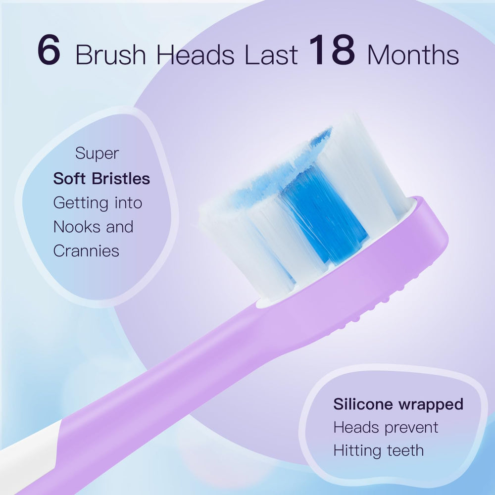 Purple kids electric toothbrush with travel case