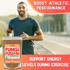 Pouring Fungi Fusion powder from pouch