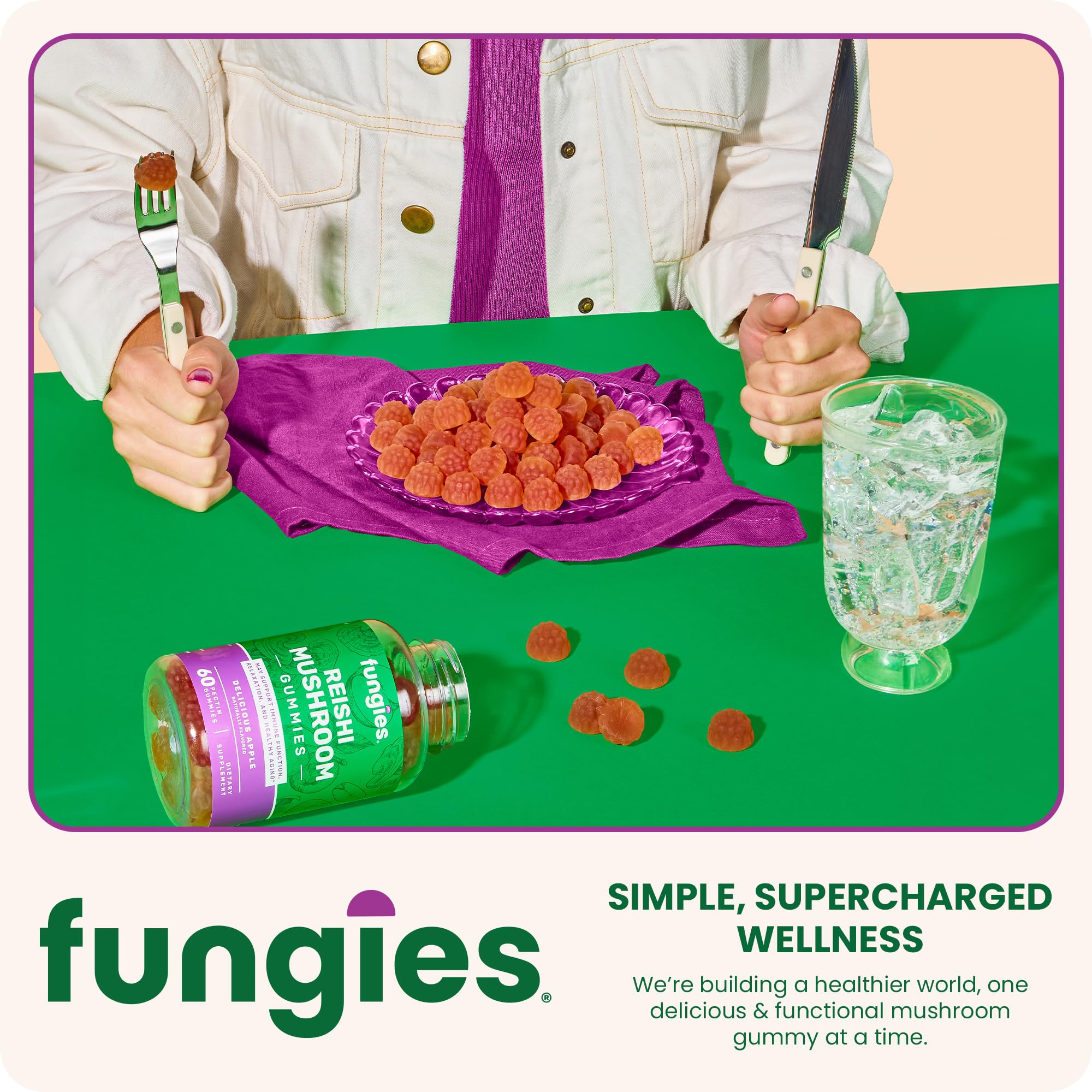 Illustration of immune support for Fungies Reishi Mushroom Gummies Apple flavor