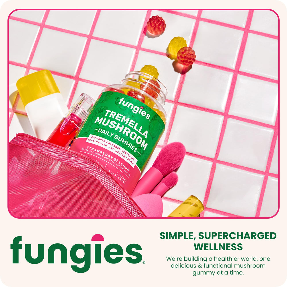 Gummies with fresh strawberries and lemons