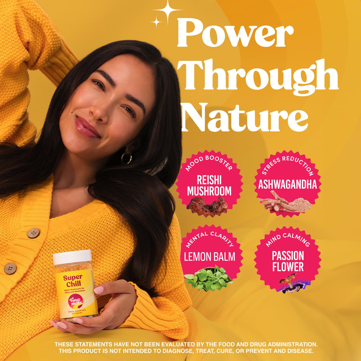 Supplement facts panel for Fungiments Super Chill