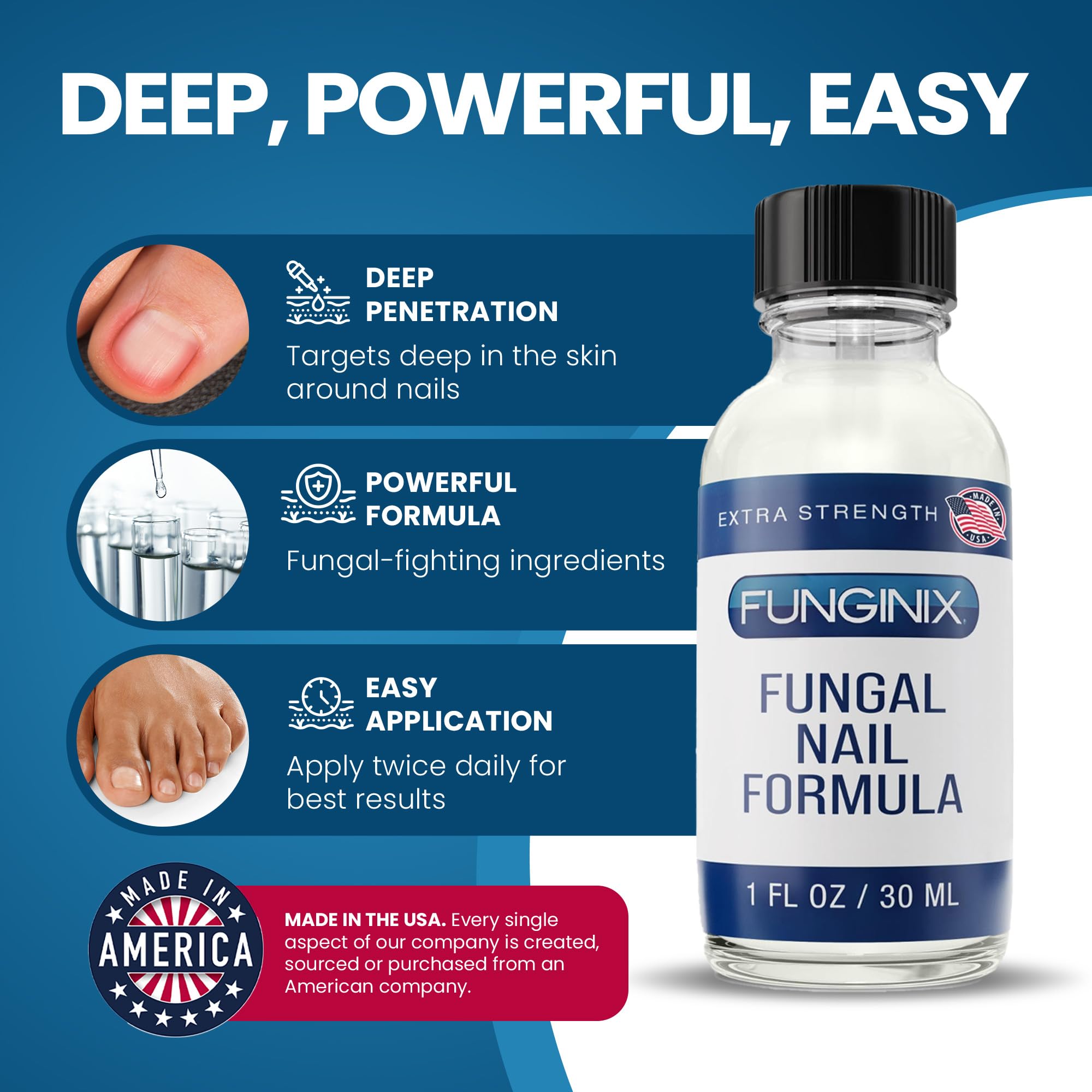 FUNGINIX Toenail Fungus Treatment brush-application enables precise coverage around affected nails