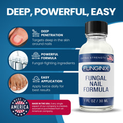 FUNGINIX Toenail Fungus Treatment brush-application enables precise coverage around affected nails