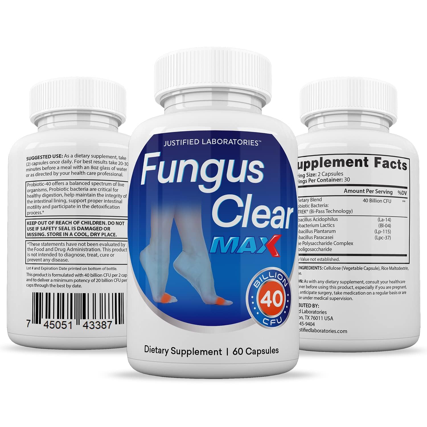 Packaging of Justified Laboratories Fungus Clear Max bottle