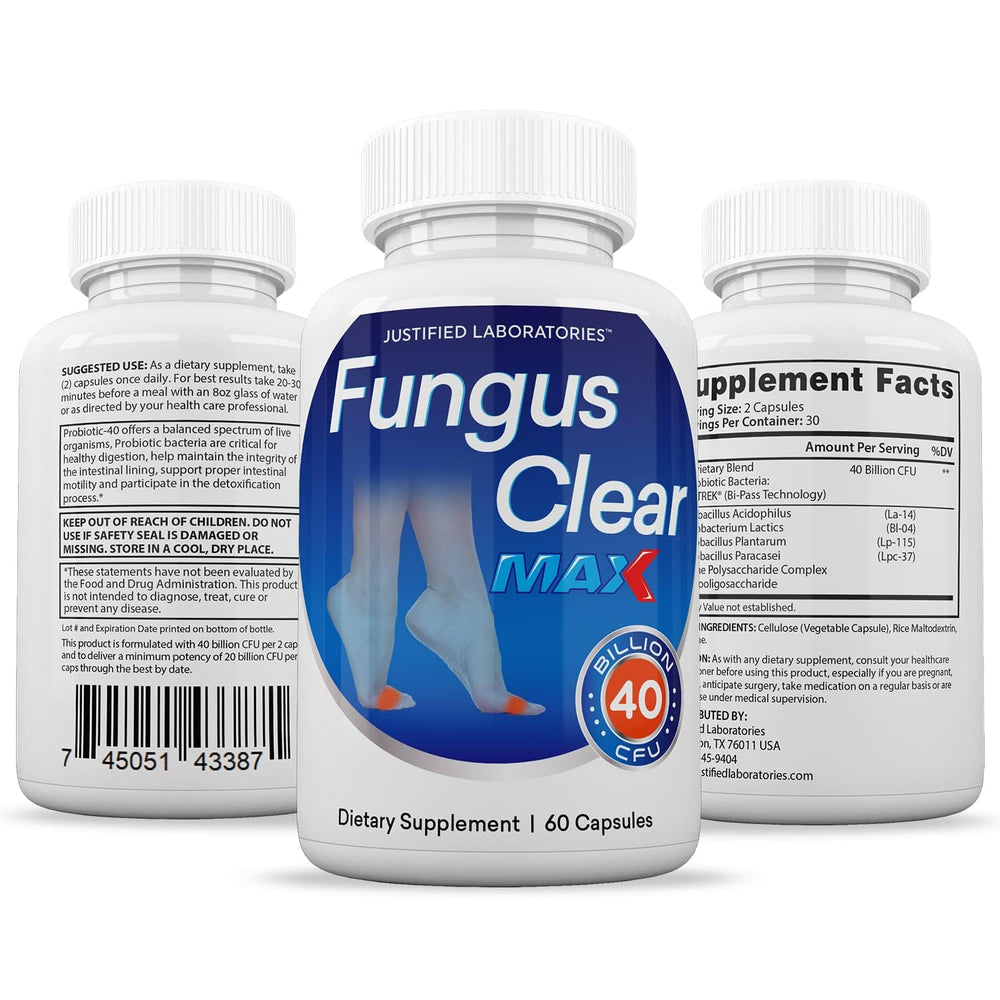 Packaging of Justified Laboratories Fungus Clear Max bottle