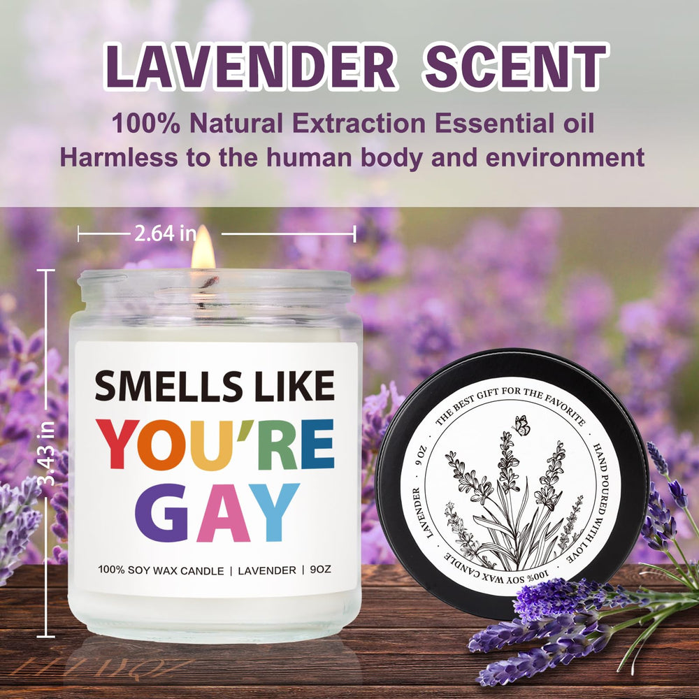 Close-up of lavender scented candle showing natural soy wax and lead-free wick