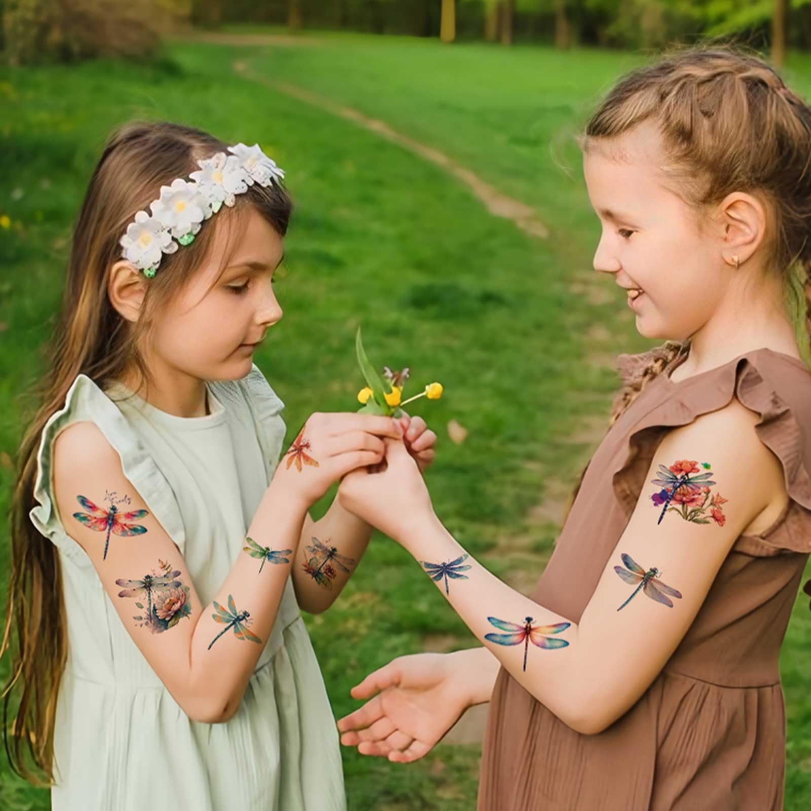 FUNTATTOO Dragonfly tattoos sheet 4 provides durable visuals that resist playful wear.