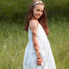 FUNTATTOO Dragonfly tattoos sheet 7 offers easy removal without residue after your event.