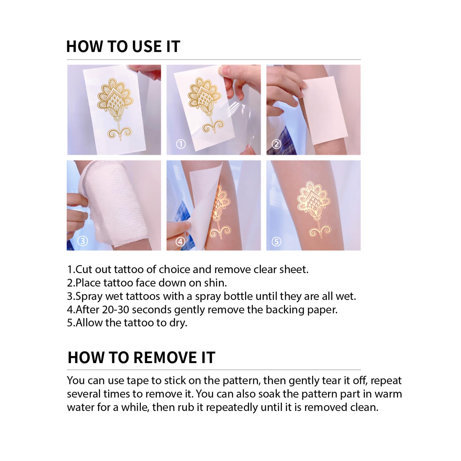 FUNTATTOO waterproof lace patterns stay put for days.