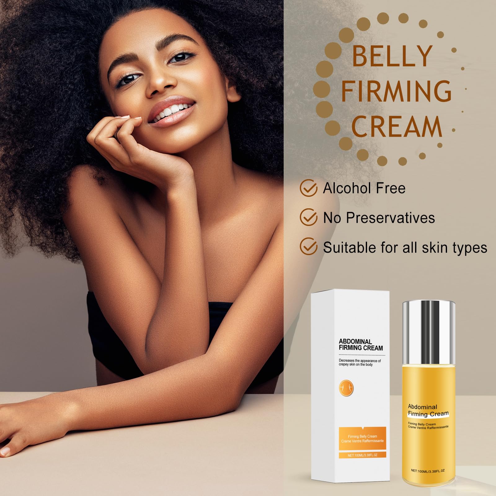 Fuputo B Flat Belly Firming Cream glow finish on skin after applying