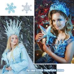 Furimuk snowflake tattoos glitter details catch light beautifully
