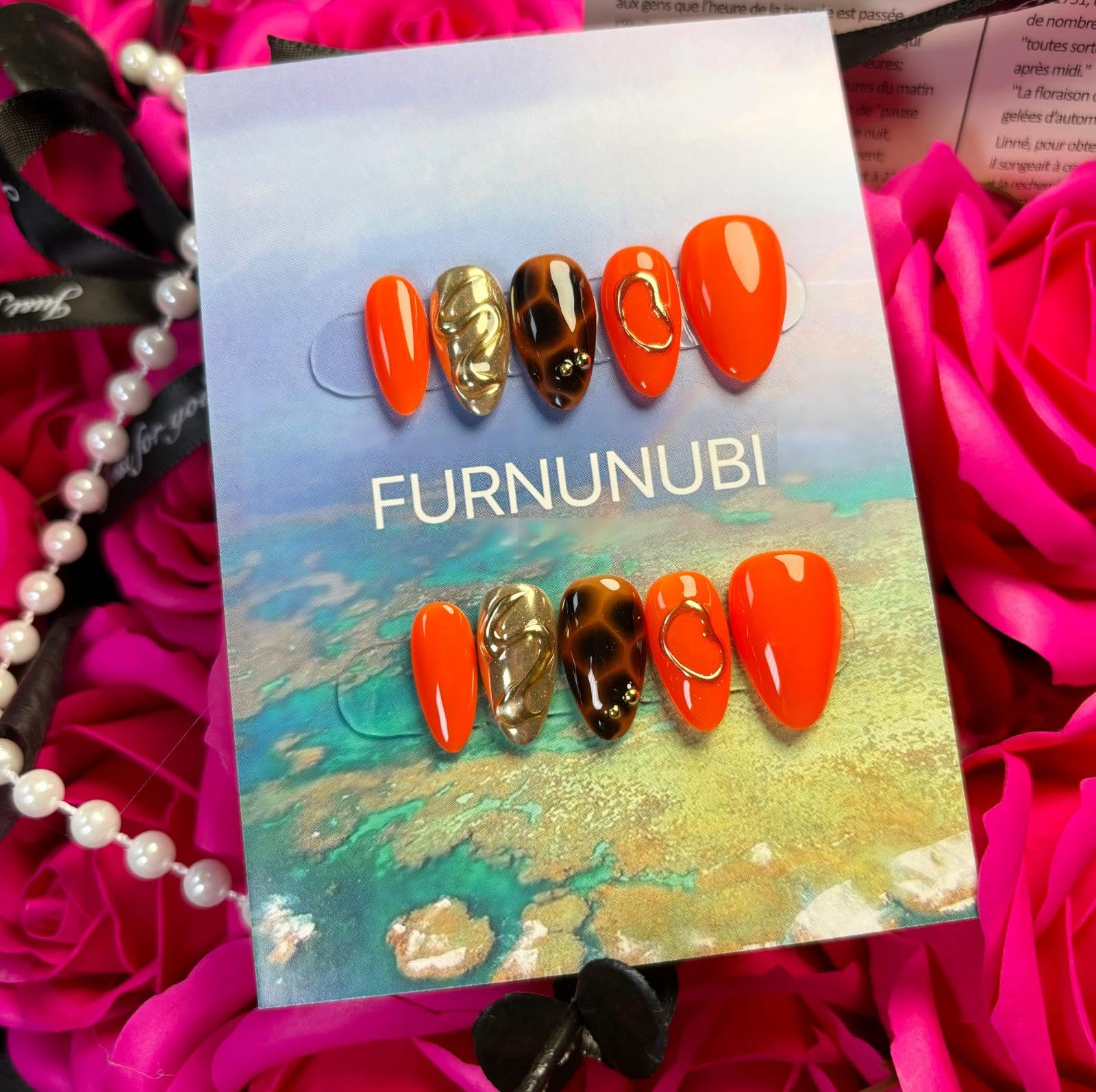 FURNUNUBI three-dimensional circle accents enhance the nail design