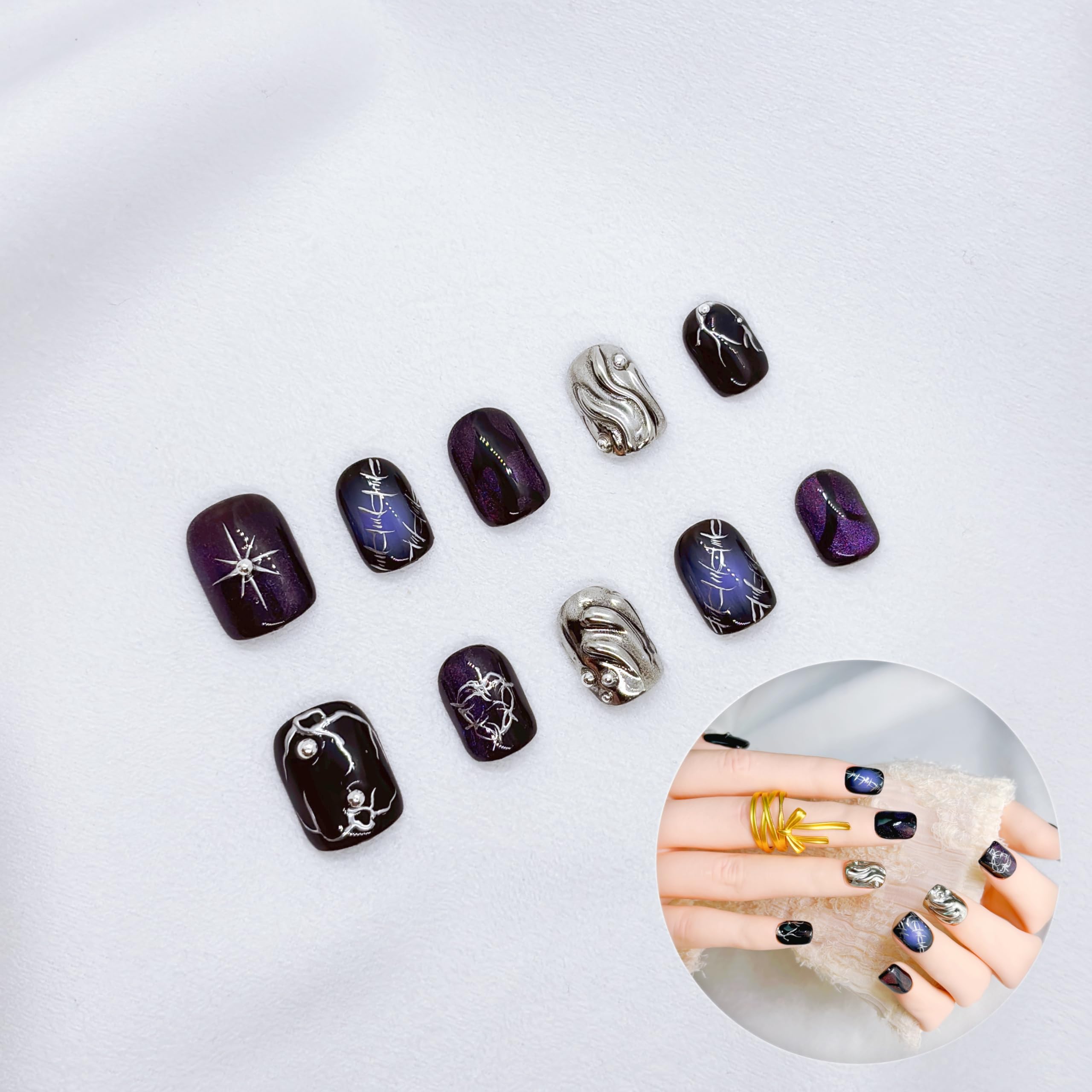 FURNUNUBI gothic nails worn on hand offer bold, edgy style.