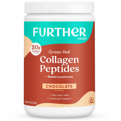 Front view of Further Food Chocolate Collagen Peptides Powder 11.36 oz
