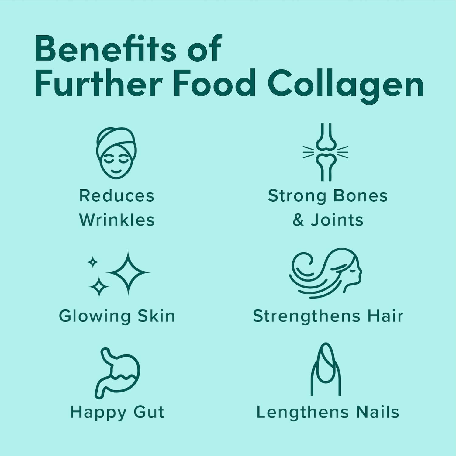 Scoop of collagen powder beside jar