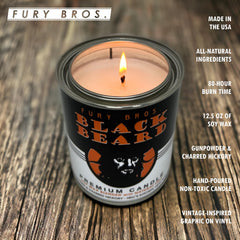 Close-up of Gunpowder & Charred Hickory fragrance detail