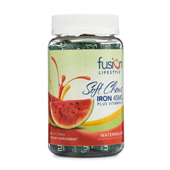 Fusion Lifestyle Iron Soft Chews, watermelon flavor, 30-count bottle