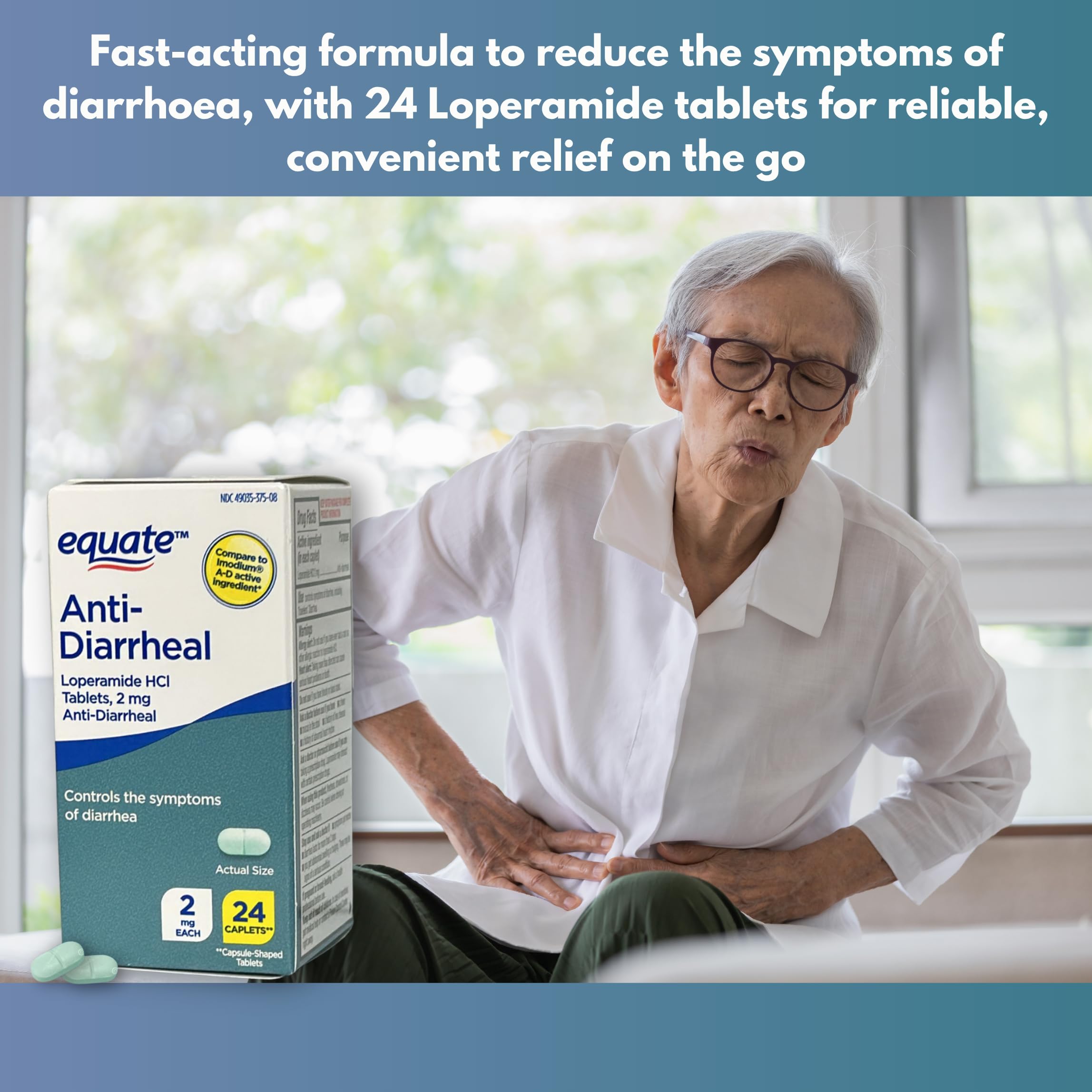 Fusion Shop Store diarrhea relief bottle highlighting quick symptom control