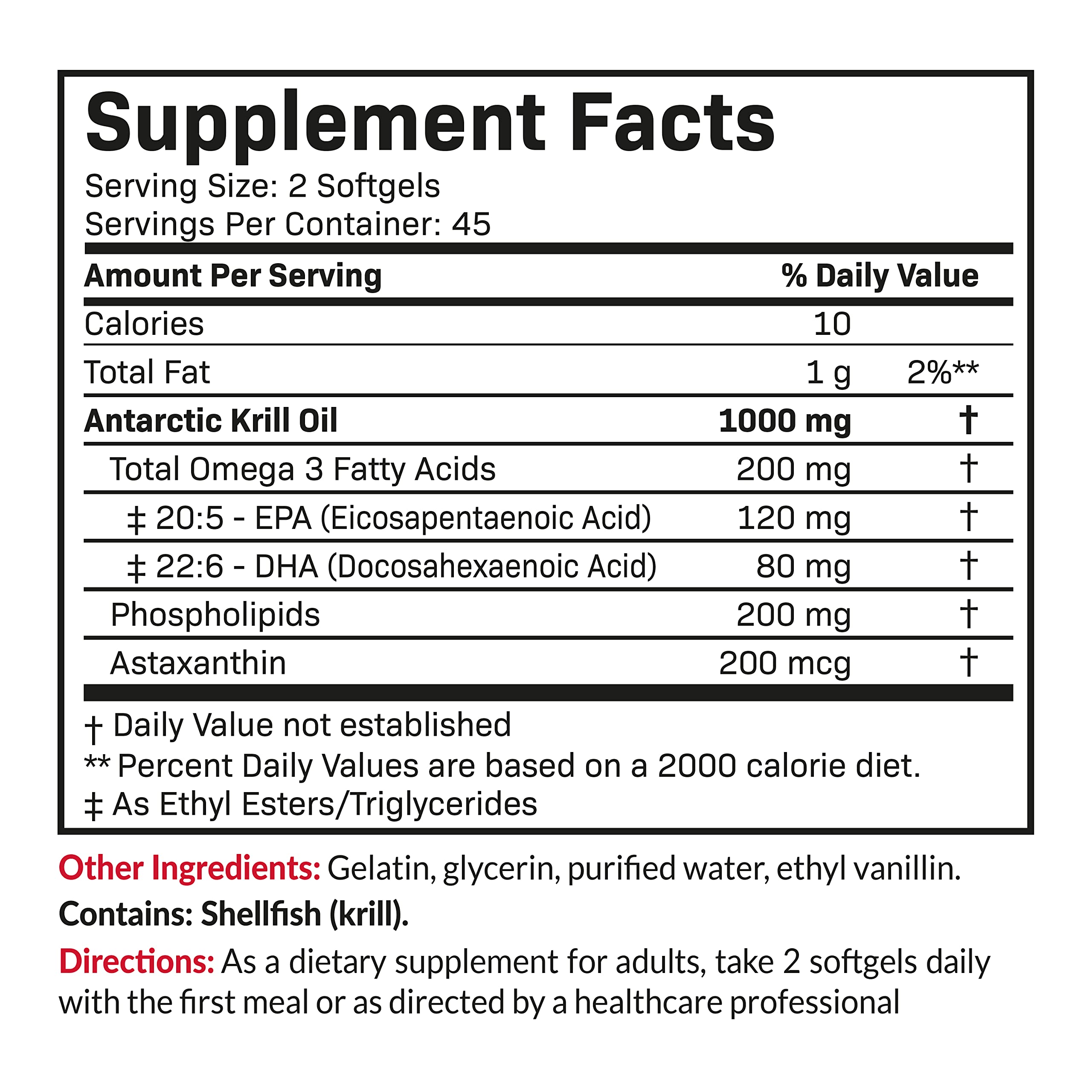 Product label highlighting 1000 mg per serving and 2 softgels