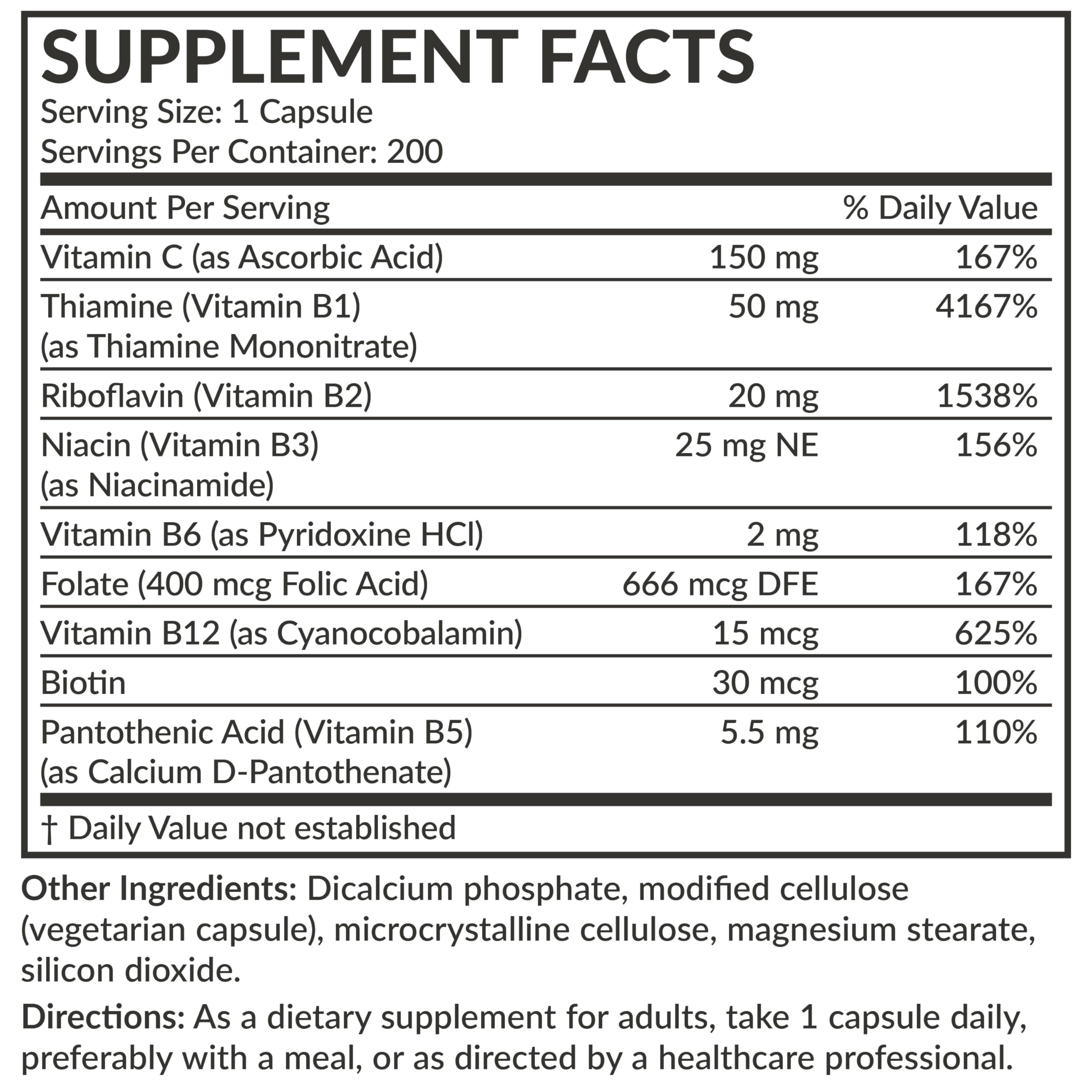 Product packaging and label detailing energy and immune support benefits