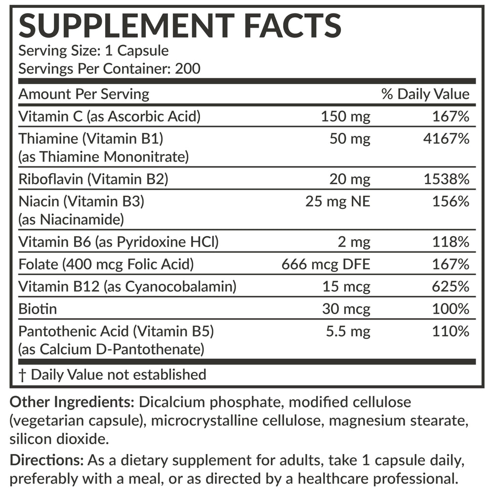 Product packaging and label detailing energy and immune support benefits