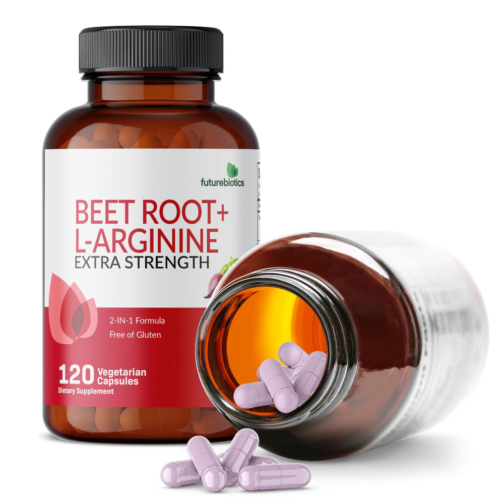 Beet Root + L-Arginine capsules with raw ingredients