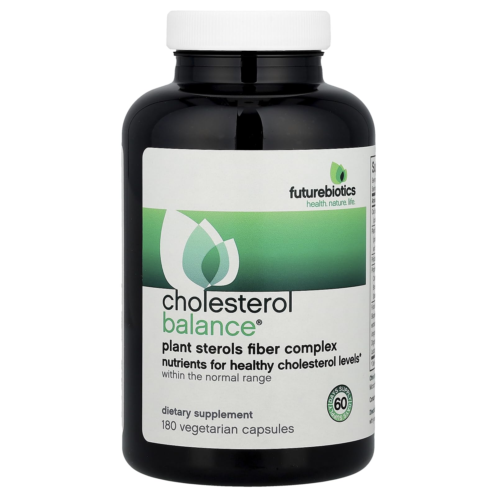 Futurebiotics CholesterolBalance bottle with 180 vegetarian capsules
